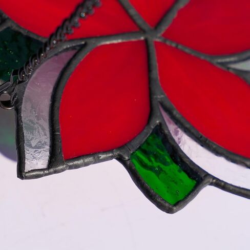 BOXCASA Lily Flower Gift for Women Stained Glass Suncatcher,Artificial Flowers Stained Glass Window Hangings,White Flower Gift for Mom,Window Suncatcher Indoor Decor for Livingroom Bedroom in Saudi Arabia