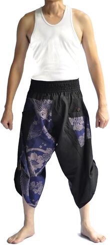Siam Trendy Men's Japanese Style Pants One Size Black in Saudi Arabia