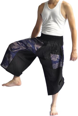 Siam Trendy Men's Japanese Style Pants One Size Black in Saudi Arabia