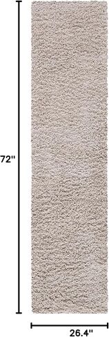SAFAVIEH Venus Shag Collection Runner Rug - 2'2" x 10', Taupe, Solid Design, Non-Shedding & Easy Care, 1.8-inch Thick Ideal for High Traffic Areas in Living Room, Bedroom (VNS520E) in Saudi Arabia