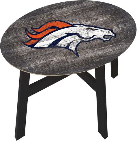 Fan Creations Denver Broncos Distressed Wood Side Table in Saudi Arabia