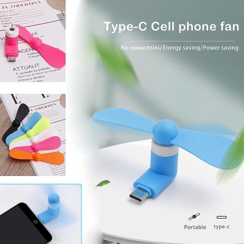 PCTC 3PCS Type C Mini Phone Fan Type C for Samsung Galaxy S24 / S23 / 23 Ultra/ 24 Ultra, Compatible with Apple iPhone 15/15 Pro /15 Pro Max, for Moto Razr 40 Ultra /g54/Edge S Pro/Razr 40 in Saudi Arabia