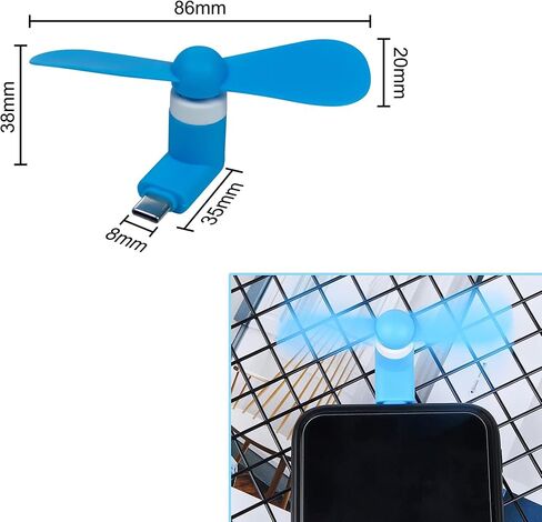 PCTC 3PCS Type C Mini Phone Fan Type C for Samsung Galaxy S24 / S23 / 23 Ultra/ 24 Ultra, Compatible with Apple iPhone 15/15 Pro /15 Pro Max, for Moto Razr 40 Ultra /g54/Edge S Pro/Razr 40 in Saudi Arabia
