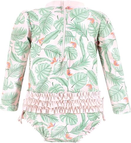 Hudson Baby Baby Girl's Rashguard Toddler Swimsuit, Pastel Sea, 2T in Saudi Arabia