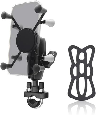 Strg Phone Holder with Double Socket Arm Compatible with 1" Ball Mount | Phone Mount Compatible with RAM Mount and B Size 1" Ball Mount Components, for Motorcycle Bike Handlebar Car Truck Kayak etc in Saudi Arabia