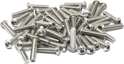 Iexcell 50 قطعة M6 x 25 مللي متر موضوع الملعب 1 مللي متر الفولاذ المقاوم للصدأ 304 عرافة المقبس زر غطاء رأس مسامير مجموعة البراغي in Saudi Arabia