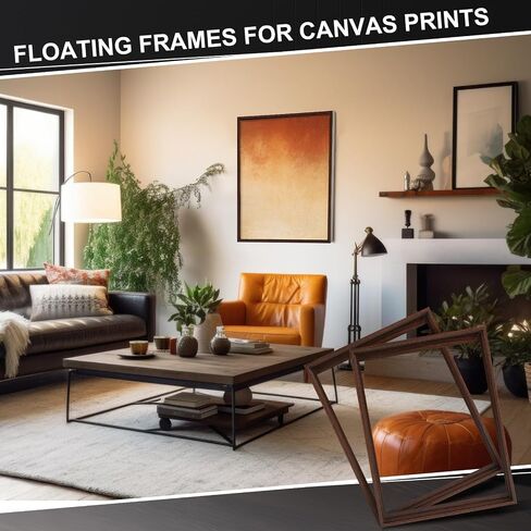 Suzile 2 Pack Floating Frame for Canvas 0.9 in Deep Removable Painting Floater Frame Assembly Required for Oil Paintings Picture Finished Stretched Canvas Artwork Prints(Black,36 x 48 Inch) in Saudi Arabia