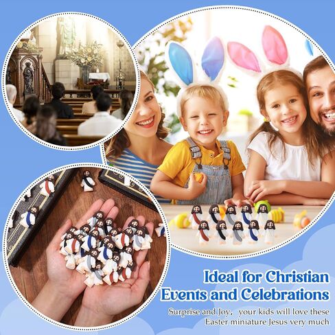 Bememo 25 Pcs Little Jesus Figures Original Design Mini Rubber Jesus Toys to Hide and Seek Religious Party Favors Sunday School Baptism Gifts (Macaron Color,Classic Style) in Saudi Arabia