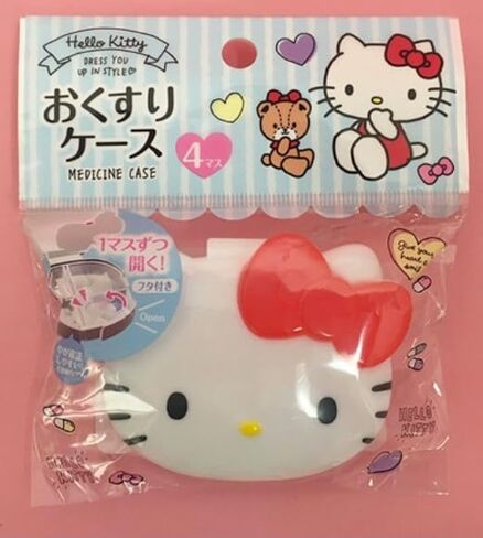 صندوق حبوب الوجه هالو كيتي - منظم الأدوية - محمول وخفيف الوزن in Kuwait