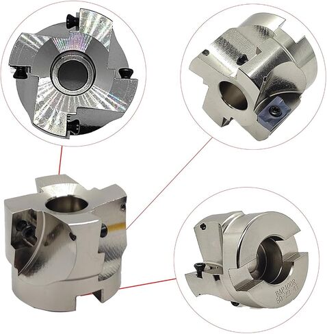 R8 FMB22 Face End Mill Arbor، KM12 50-22-4T Face End Milling Shell Cutter، FMB22 Face Mill Mill، R8 7 / 16-20UNF Shank، Face End Mill Arbor، 10 قطع SEKT1204 إدراجات كربيد، مفتاح T20 in Kuwait