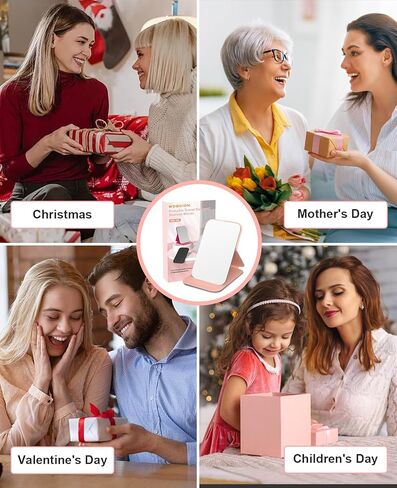 wobsion Compact Mirror, Small Travel Makeup Mirror,3.9in Folding Mini Mirror,Standed&Handheld,Portable for Pocket,Purse,Gift,Rosy in Saudi Arabia