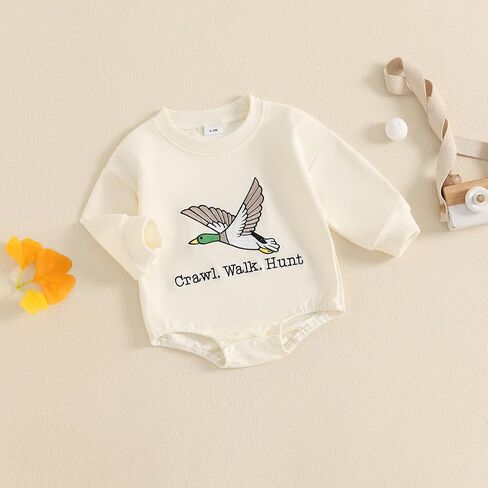 Pudcoco Duck Hunting Baby Clothes Infant Baby Boys Girls Long Sleeve Mallard Duck Sweatshirt Romper Bodysuit in Saudi Arabia
