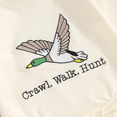 Pudcoco Duck Hunting Baby Clothes Infant Baby Boys Girls Long Sleeve Mallard Duck Sweatshirt Romper Bodysuit in Saudi Arabia