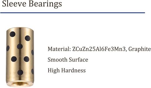 2pcs JDB Sleeve Bearing - [8mm Bore Dia x 10mm OD x 25mm Length] Brass Bushings for Machine Tools, Wrapped Oilless in Saudi Arabia