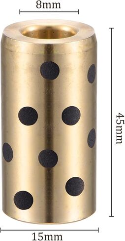 2pcs JDB Sleeve Bearing - [8mm Bore Dia x 10mm OD x 25mm Length] Brass Bushings for Machine Tools, Wrapped Oilless in Saudi Arabia