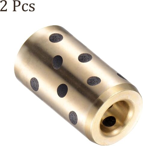 2pcs JDB Sleeve Bearing - [8mm Bore Dia x 10mm OD x 25mm Length] Brass Bushings for Machine Tools, Wrapped Oilless in Saudi Arabia