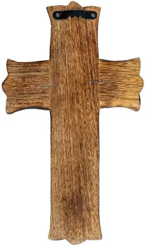 SimbaKart Christian Wooden Wall Cross, Handmade Cut Work Design, Hanging Wall Crucifix with Hand Carvings, Hanging Cross for Wall Decor, Church Hanging Ornament, Living Room Home Decor in Saudi Arabia