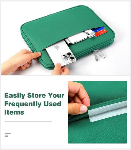 حافظة حمل للكمبيوتر اللوحي مقاس 9-11 بوصة لجهاز iPad 10.2 9/8/7th Gen، iPad Pro 11 M4 M2 2024-2018، iPad Air 11" 2024، iPad Air 5/4 10.9، iPad 10th Gen 10.9، Galaxy Tab A9+/S9 FE/A8، أخضر داكن in Kuwait