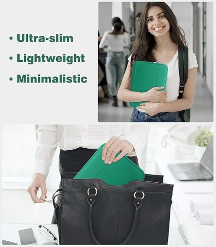 حافظة حمل للكمبيوتر اللوحي مقاس 9-11 بوصة لجهاز iPad 10.2 9/8/7th Gen، iPad Pro 11 M4 M2 2024-2018، iPad Air 11" 2024، iPad Air 5/4 10.9، iPad 10th Gen 10.9، Galaxy Tab A9+/S9 FE/A8، أخضر داكن in Kuwait