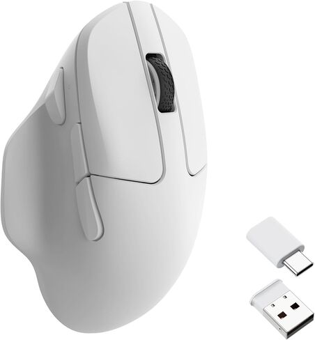 Keychron M7 Wireless Computer Mouse, 26K DPI Optical Computer Mouse, 2.4 GHz/Bluetooth/Wired with Macro Button 63g Lightweight Ergonomic, Up to 70 Hours Worktime for Laptop macOS/Windows - Black in Kuwait