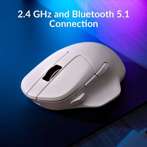 Keychron M7 Wireless Computer Mouse, 26K DPI Optical Computer Mouse, 2.4 GHz/Bluetooth/Wired with Macro Button 63g Lightweight Ergonomic, Up to 70 Hours Worktime for Laptop macOS/Windows - Black in Kuwait