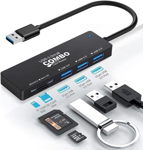 Powered USB Hub 2.0, 10-Port USB Hub USB Extender Splitter for Devices Charging and Fast Data Transfer with Individual LED Indicator Light, USB Multiport Adapter for Laptop, PC, MacBook and More… in Saudi Arabia