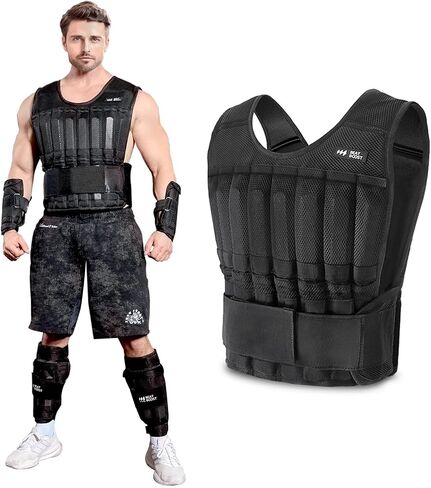 Weighted Vest for Men Women BeatBoost 22 lb Adjustable Weighted Vest with 32 Steel Plates Weights for Walking Strength Training Running Workout in Saudi Arabia