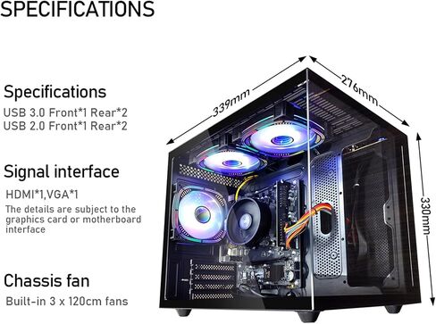 Gaming PC AMD Ryzen5 5600G 6Cores 3.9GHz UP to 4.40 GHz Processor, 16GB DDR4 RAM, 1Tb NVMe SSD, AMD Radeon Vega7 Graphics 600W Windows 11 Home WI-FI Gaming Desktop Computer White in Saudi Arabia