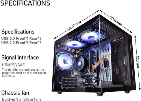 Gaming PC AMD Ryzen5 5600G 6Cores 3.9GHz UP to 4.40 GHz Processor, 16GB DDR4 RAM, 1Tb NVMe SSD, AMD Radeon Vega7 Graphics 600W Windows 11 Home WI-FI Gaming Desktop Computer White in Saudi Arabia