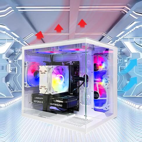 Gaming PC AMD Ryzen5 5600G 6Cores 3.9GHz UP to 4.40 GHz Processor, 16GB DDR4 RAM, 1Tb NVMe SSD, AMD Radeon Vega7 Graphics 600W Windows 11 Home WI-FI Gaming Desktop Computer White in Saudi Arabia
