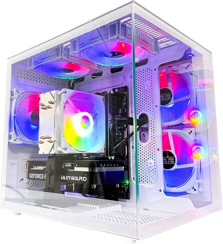 Gaming PC AMD Ryzen5 5600G 6Cores 3.9GHz UP to 4.40 GHz Processor, 16GB DDR4 RAM, 1Tb NVMe SSD, AMD Radeon Vega7 Graphics 600W Windows 11 Home WI-FI Gaming Desktop Computer White in Saudi Arabia