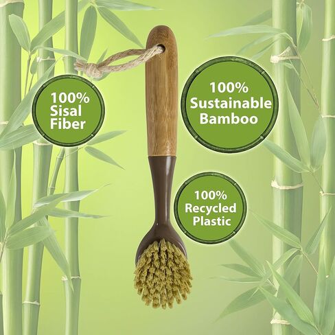 Bamboo Naturals Dish Scrubber Kitchen Brush, 2 Count in Saudi Arabia