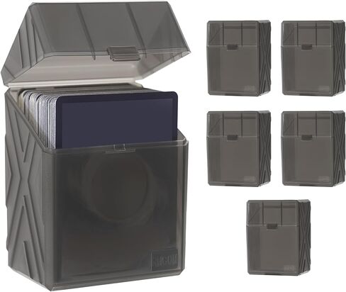 6-Pack Card Case, Plastic Card Case for Trading Cards, Sturdy Card Organizer for 90+ Sleeve Cards, Card Organizer for MTG, Sports Cards(Transparent) in Kuwait