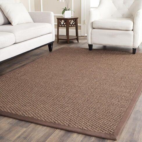 SAFAVIEH Natural Fiber Collection Accent Rug - 3' x 5', Chocolate, Sisal Design, Easy Care, Ideal for High Traffic Areas in Entryway, Living Room, Bedroom (NF525D) in Saudi Arabia