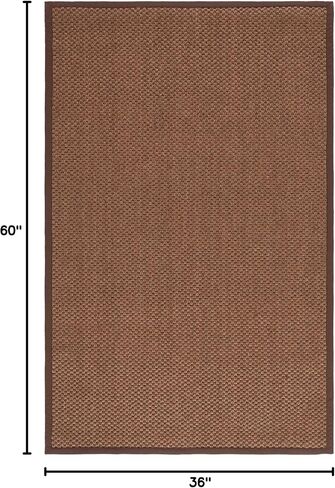 SAFAVIEH Natural Fiber Collection Accent Rug - 3' x 5', Chocolate, Sisal Design, Easy Care, Ideal for High Traffic Areas in Entryway, Living Room, Bedroom (NF525D) in Saudi Arabia