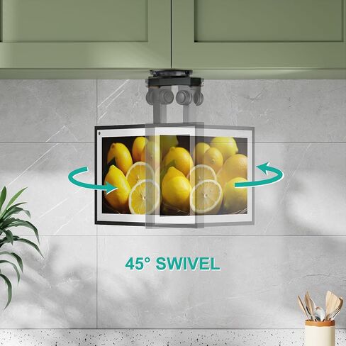 WALI Under Cabinet Mount for Echo Show 15, 360 Degree Rotation Mounting Bracket, Tilt Swivel for Alexa Echo Show 15, Holds up to 5.5lbs (ECS003), Black in Saudi Arabia