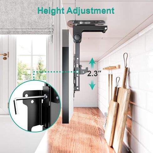 WALI Under Cabinet Mount for Echo Show 15, 360 Degree Rotation Mounting Bracket, Tilt Swivel for Alexa Echo Show 15, Holds up to 5.5lbs (ECS003), Black in Saudi Arabia