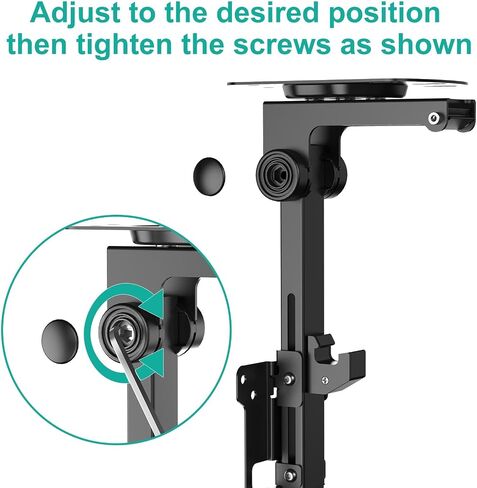 WALI Under Cabinet Mount for Echo Show 15, 360 Degree Rotation Mounting Bracket, Tilt Swivel for Alexa Echo Show 15, Holds up to 5.5lbs (ECS003), Black in Saudi Arabia