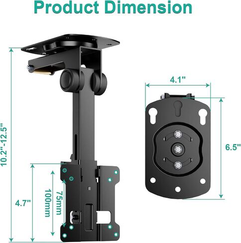 WALI Under Cabinet Mount for Echo Show 15, 360 Degree Rotation Mounting Bracket, Tilt Swivel for Alexa Echo Show 15, Holds up to 5.5lbs (ECS003), Black in Saudi Arabia