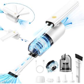 9000Pa Handheld Vacuum Cleaner with LED Light 180° Foldable Multifunctional Vacuum Cleaner for Blowing Vacuuming Pumping Strong Suction Rechargeable Mini Vacuums for Car Home Office