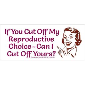 If You Cut Off My Reproductive Choice Can I Cut Off Yours Pro-Choice Freedom Car Bumper Sticker Decal 6.5-by-2.75 Inches (Vinyl Sticker)