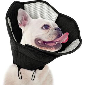 SUNFURA Dog Cone for Dogs After Surgery, Soft Dog Cones Coller for Large Medium Small Dogs, Adjustable Dog Recovery Collars to Stop Licking Protective Dog Cone Alternative for Wound Healing, Brown L