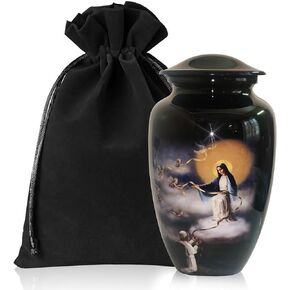 Cremation Urns for Human Ashes Adult for Funeral, Burial, Home, Cremation Urns for Human Ashes (Black)