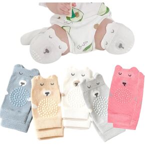Baby Knee Pads for Crawling (girls 5 Pairs)- Boy Girl Anti-Slip Knee Pads -Helper to Protect Crawling Infant Essentials,Babies Accessories