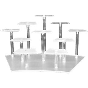 9-Tier Perfume Organizer, Acrylic Display Risers Stand, Cute Cupcake Stand Display, Shelf for Funko POP Action Figures, Collection Dessert Jewelry Cosmetics Desktop Decoration ( Black ) in Kuwait