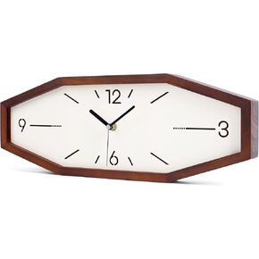 DaguyS Wooden Retro Wall Clocks, 18 Inches Square Clocks Rectangular Wall Clock Battery Operated Silent Non-Ticking, for Kitchen Living Room Office Home Desk Bedroom (Brown)