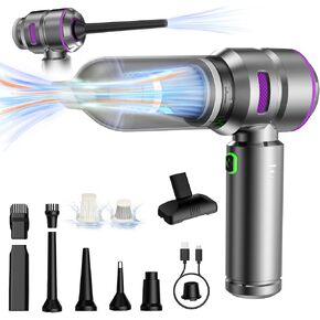 Car Vacuum Cleaner 18000PA High Power - 4 in 1 Wireless Handheld Car Vacuums - Brushless Motor 3 Speed Mini Portable Vacuum Cleaner Cordless Rechargeable for Home Office Kitchen Cars (Type C)