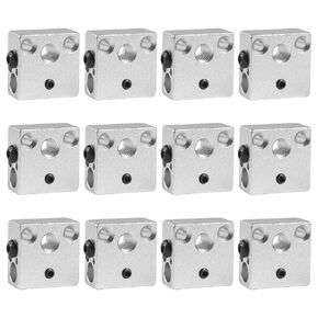 12pcs Ender 3 Heat Block, CR-10 Updated High Temperature Plated Copper Heater Block for MK8 Extruder All Metal Hotend Ender 3 V2 Ender 3 Pro Ender 5 Pro CR10 S4 S5 3D Printer Extruder (Copper)