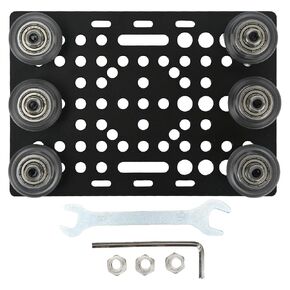 Gantry Plate Kit, Aluminum Gantry Plate with Pulley Wheel Black Anodized Surface 0.8 to 3.1in Gantry Plate Set for 3D Printer(Transparent Pulley) (Black Pulley)