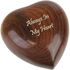 Handcrafted Wooden Heart Urn for Human Ashes - Elegant and Durable Memorial Keepsake